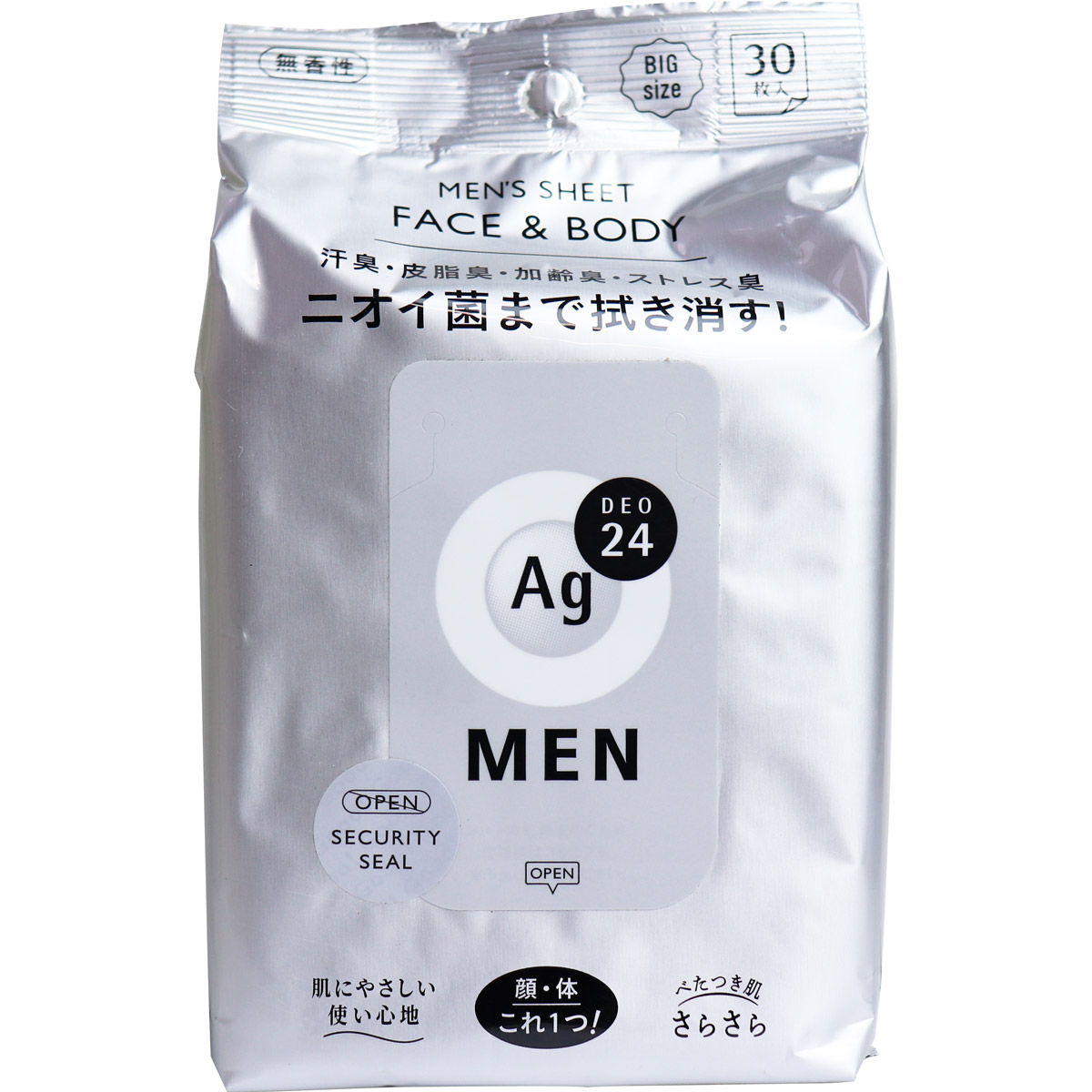 エージーデオ24メン メンズシート フェイス&ボディ 無香性 30枚入