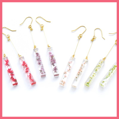 ドライフラワー入りスティックピアス