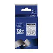ブラザー ピータッチテープ12mm透明/白 TZE-135