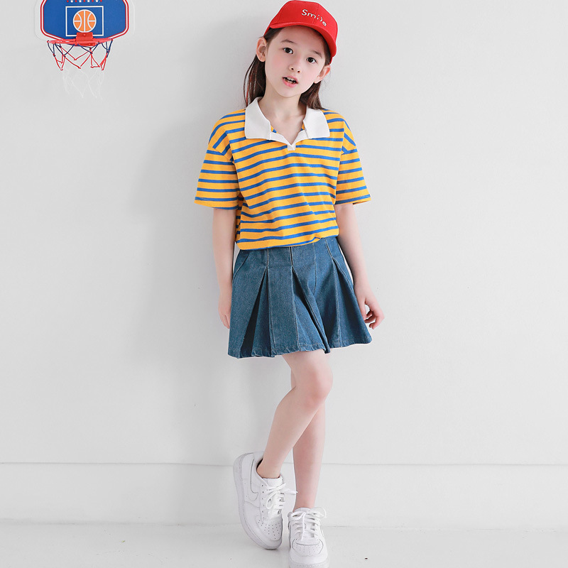 キッズ 半袖 Tシャツ ポロシャツ 女の子 男の子 ストライプ 夏服 商品