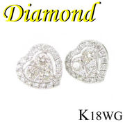1-1904-03014 KDK  ◆  K18 ホワイトゴールド ダイヤモンド 0.6ct ハート ピアス