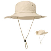 サファリハット 日よけハット アドベンチャーハット つば広 帽子 メンズ 紫外線対策 アウトドア 紐付