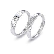 指輪 リング 誕生日プレゼント カップル 婚約指輪 プラチナ仕上 シルバー925 フリーサイズ ペアリング