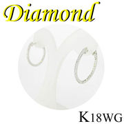 1-1904-03010 UDR  ◆  K18 ホワイトゴールド ダイヤモンド  デザイン フープ ピアス