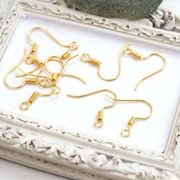 パーツ　ピアス　釣針　ゴールド銅　10ペア　品番：7873