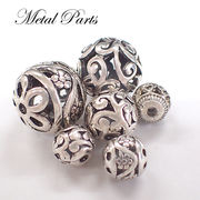 【数量限定】メタルパーツ【210.アンティークボール 6個入り】パンドラ風  シルバー パーツ