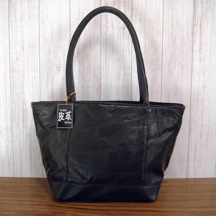 【本革バッグ】ラムレザーパッチワーク トートバッグ