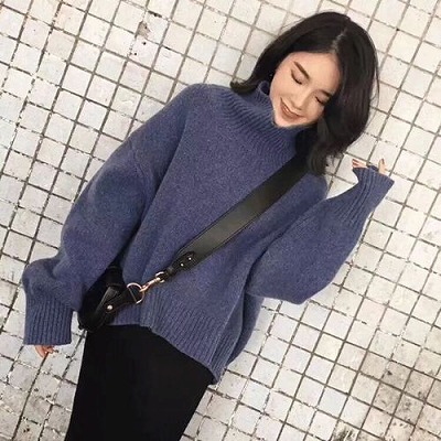 韓国ファッション　ゆったり　ニットセーター