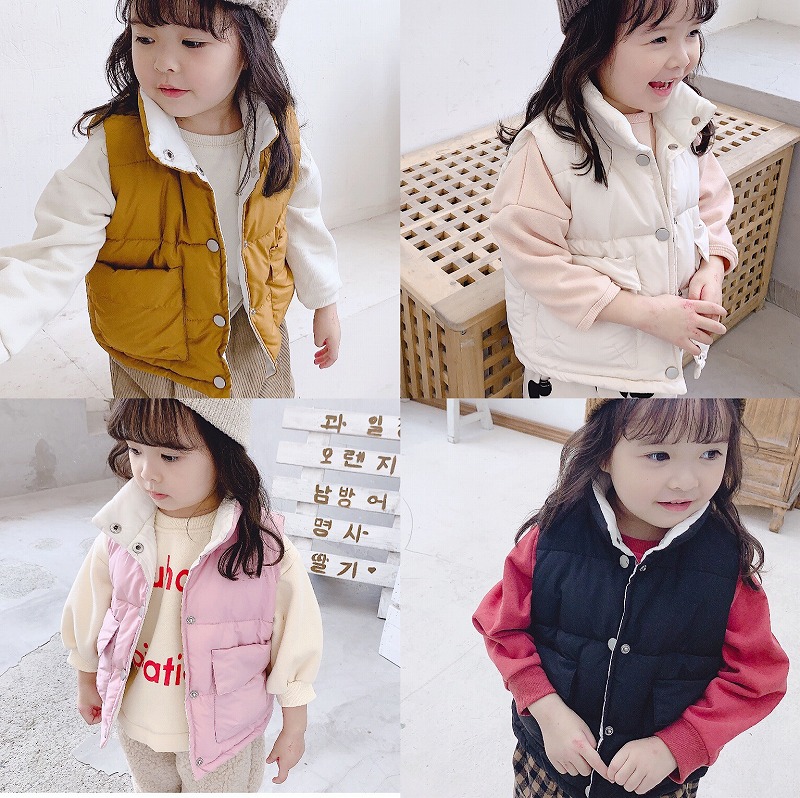 全4色 子供ダウンコットンベスト 女の子男の子 秋冬 防寒 ジャケット