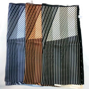 【日本製】【スカーフ】シルクサテンストライプ生地パッチライント柄日本製四角スカーフ