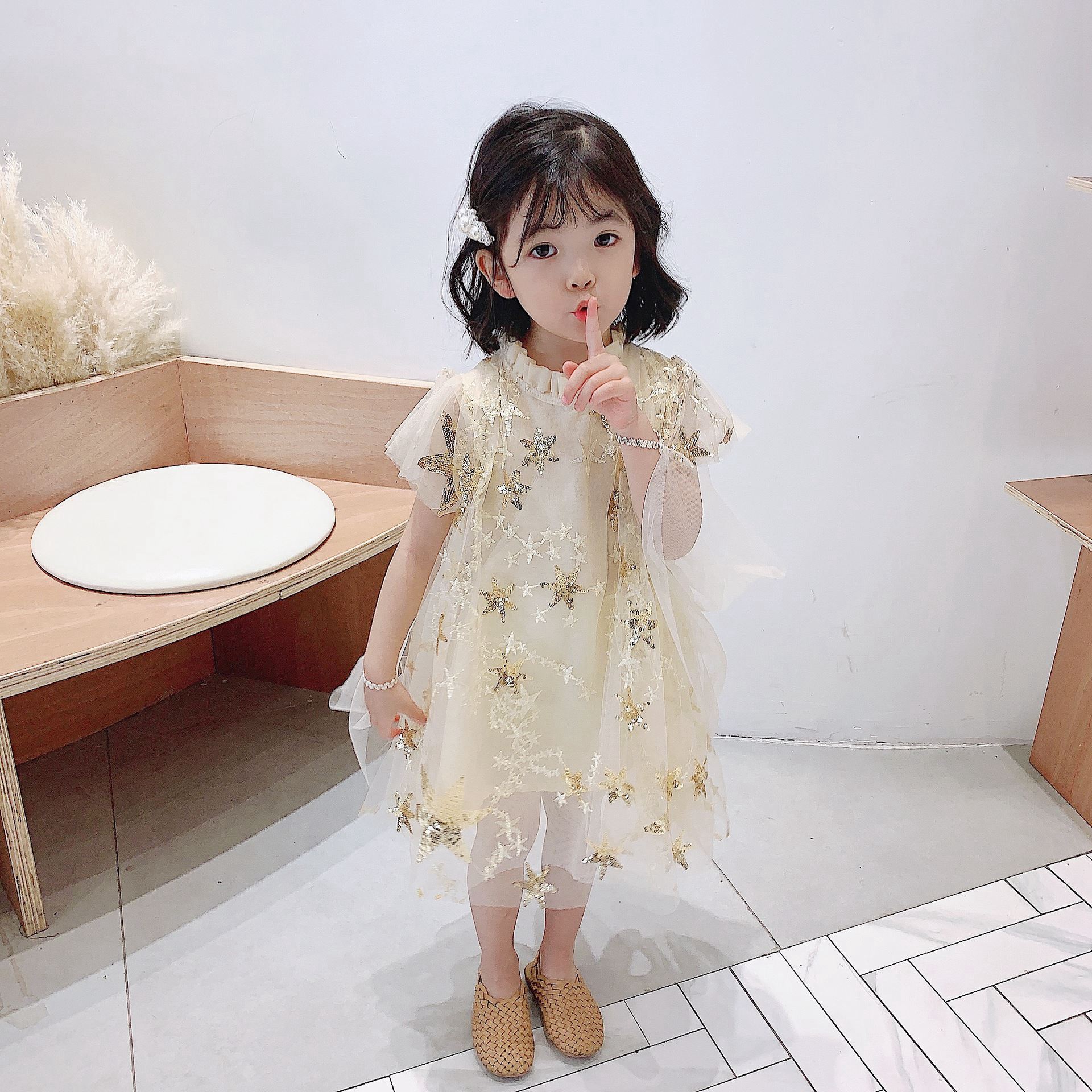 海外 ベビードレス 90サイズ チュール ワンピース レース 結婚式 韓国子供服