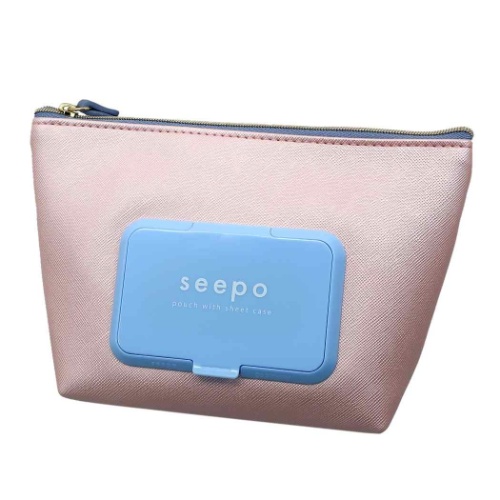【新生活】seepo シートケース付き機能性ポーチ ピンク