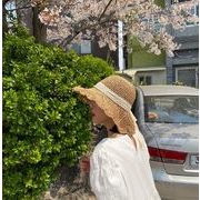 夏　帽子　ファッション 　草編み  　美少女　　レース
