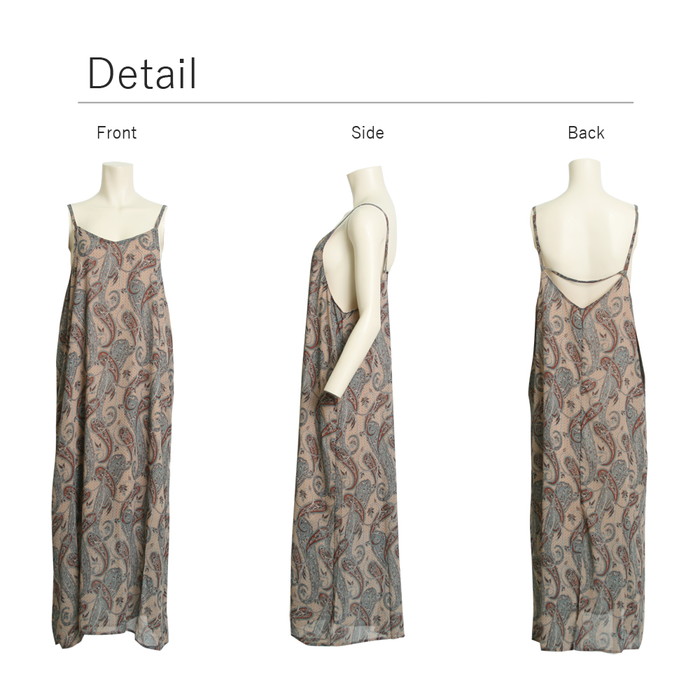 春夏新作 ペイズリー柄バックストラップキャミワンピース アパレル 有限会社 ロムココーポレーション 問屋 仕入れ 卸 卸売の専門 仕入れならnetsea