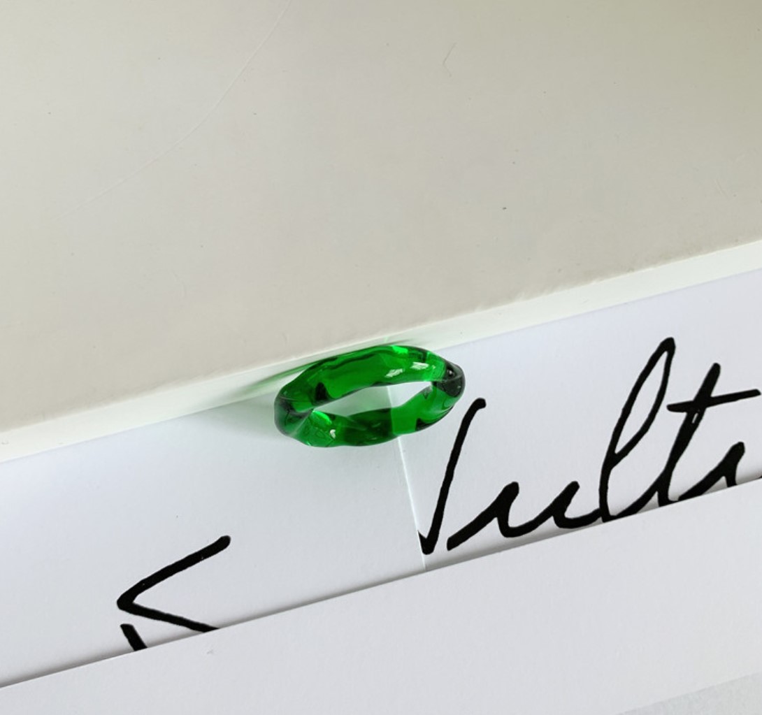 ガラス 指輪 14号再販 みずくらげ風リング ガラスの指輪 指輪・リング Glass