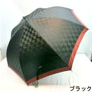 【日本製】【雨傘】【紳士用】甲州産先染朱子格子市松柄グラスファイバージャンプ傘