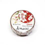 【新登場！安心の日本製！和紙マスキングテープ 美MONDEシリーズ】日本「桜」15mm