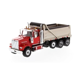 DIECAST MASTERS ウエスタンスター 4900 SF ダンプトラック レッドキャブ マットシルバーボディ