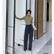 女性らしい雰囲気を演出可能 韓国ファッション 大人気 Tシャツ 長袖 トレンド 秋物 スリムフィット個性