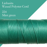 ワックスコード LINHASITA社製 ミントグリーン/太さ1.0mm 長さ約160m/ ロウ引き紐 #224