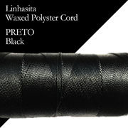 ワックスコード LINHASITA社製 ブラック/太さ0.75mm 長さ約210m/ ロウ引き紐 #PRETO