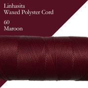 ワックスコード LINHASITA社製 マルーン/太さ1.0mm 長さ約160m/ ロウ引き紐 #60