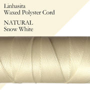 ワックスコード LINHASITA社製 スノーホワイト/太さ1.0mm 長さ約160m/ ロウ引き紐 #NATURAL