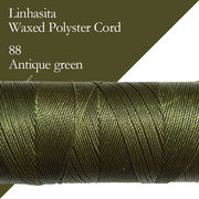 ワックスコード LINHASITA社製 アンティークグリーン/太さ1.0mm 長さ約160m/ ロウ引き紐 #88