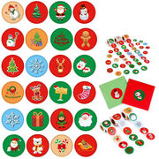 梱包資材 クリスマス シール 円形ラベルシール 動物 500個シール 8種類 3タイプ ラベルロール