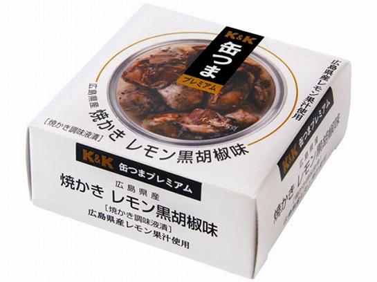 K&K 缶つまプレミアム 広島県産焼かきレモン黒胡椒味 F3号缶 x6 *