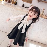 女の子 スーツ+ワンピース 2点セット 韓国スタイル 上着 スカート 子供服 3-8歳