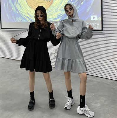 新しいデザイン 秋 デザイン 感 小 帽子付き ウエストマーク ワンピース 長袖 ファッ アパレル Fedovivi フェドヴィヴィ 問屋 仕入れ 卸 卸売の専門 仕入れならnetsea