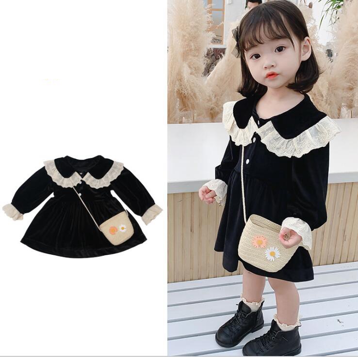 春秋 長袖 ベルベット ワンピース 韓国スタイル お姫様ドレス 女の子 子供服 アパレル 香山 株式会社 問屋 仕入れ 卸 卸売の専門 仕入れならnetsea