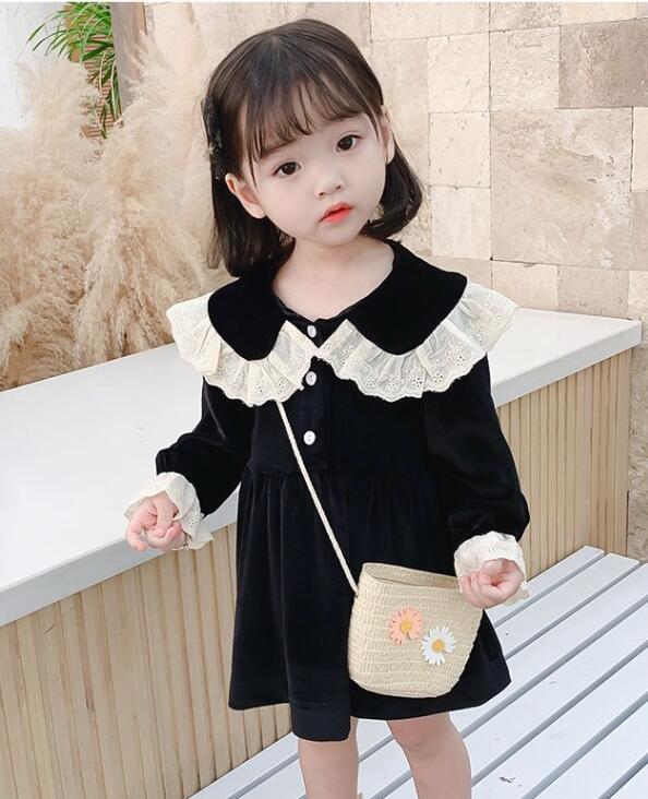 春秋 長袖 ベルベット ワンピース 韓国スタイル お姫様ドレス 女の子 子供服 アパレル 香山 株式会社 問屋 仕入れ 卸 卸売の専門 仕入れならnetsea