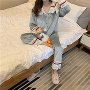 タイムセール限定価格 韓国ファッション パジャマ  ルームウェア 2点セット ロングパンツ厚手 可愛い