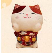 【新登場！安心の日本製！鈴が付いたほっこりかわいい！招き猫です！】ちぎり和紙 (小)鈴なり 多良福ねこ