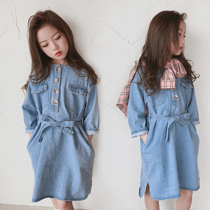 女の子 ラウンドネック デニムワンピース 長袖 ジーンズ キッズ 子供服 アパレル ゼットジー 株式会社l K 問屋 仕入れ 卸 卸売の専門 仕入れならnetsea