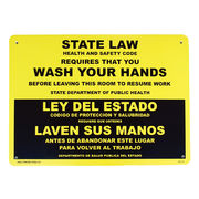 プラスティック サイン ボード STATE LAW WASH YOUR HAND 【手を洗いましょう】