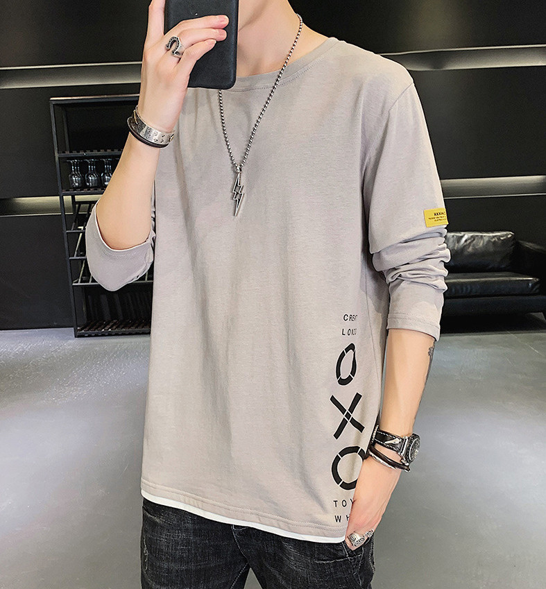 春秋 新作 メンズファッション 長袖 Tシャツ スリム 春も使える 韓国ファッション メンズ 上着 トップス アパレル 香山 株式会社 問屋 仕入れ 卸 卸売の専門 仕入れならnetsea