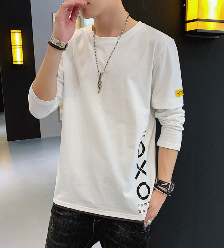 春秋 新作 メンズファッション 長袖 Tシャツ スリム 春も使える 韓国ファッション メンズ 上着 トップス アパレル 香山 株式会社 問屋 仕入れ 卸 卸売の専門 仕入れならnetsea
