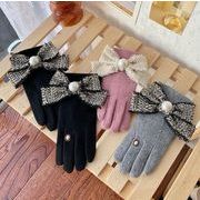 　手袋　パール　蝶結び　気質　スマホ対応　レデイース　韓国風　ファッション