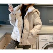 韓国ファッション ジッパー フード付 毛皮の襟 綿の服 ゆったりする 暖かい コート カジュアル 快適である