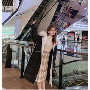韓国ファッション 新品 ロングセクション  コットンジャケット 大きな毛皮の襟 厚みのある フード付き