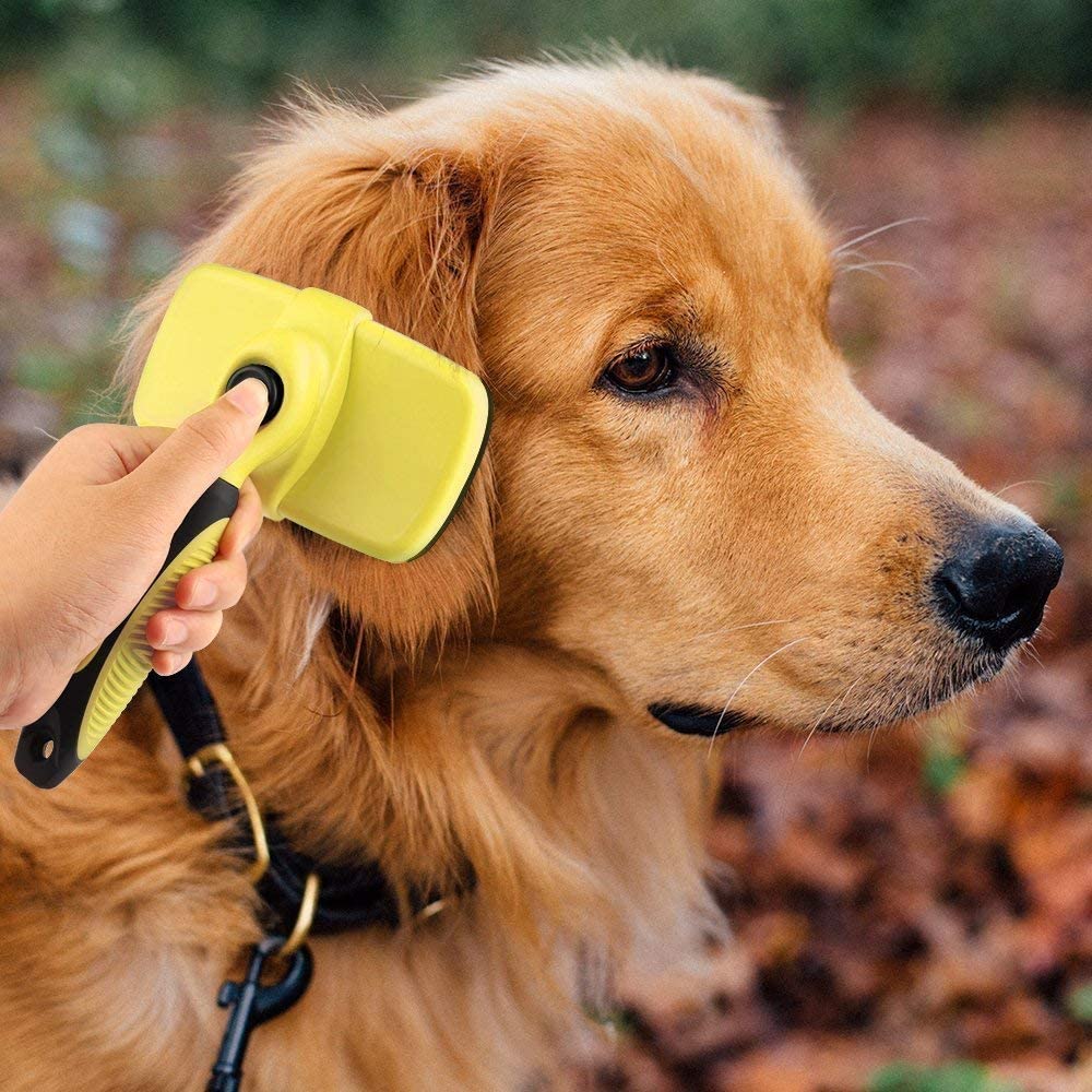 ペット スリッカーブラシ 毛取り ワンプッシュで抜け毛除去 犬 猫用 セルフクリーニング ブラシ 雑貨 安泰 合同会社 問屋 仕入れ 卸 卸売の専門 仕入れならnetsea