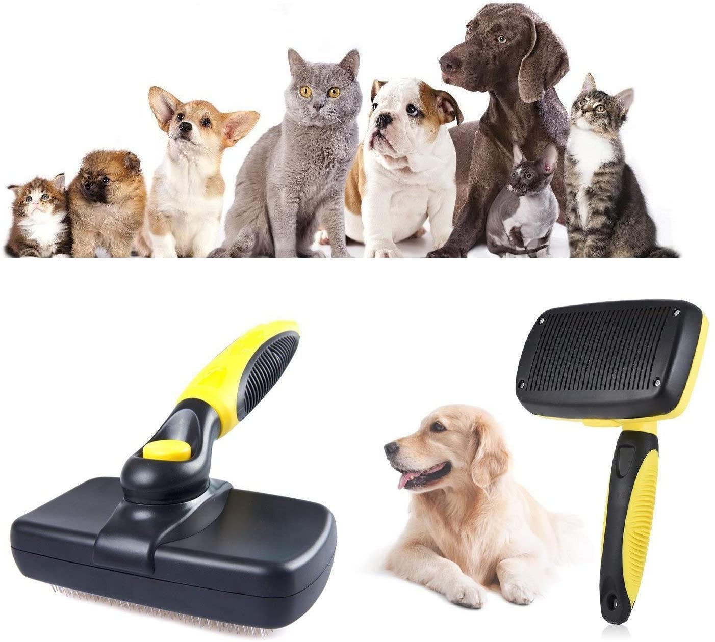 ペット スリッカーブラシ 毛取り ワンプッシュで抜け毛除去 犬 猫用 セルフクリーニング ブラシ 雑貨 安泰 合同会社 問屋 仕入れ 卸 卸売の専門 仕入れならnetsea