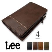 【全4色】　Lee リー ステッチデザイン 二つ折り財布 ショートウォレット 本革