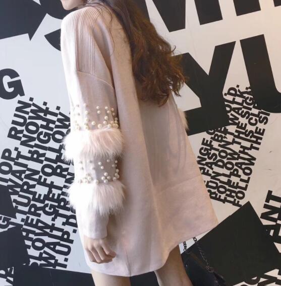 レディースワンピース ファー付き ニットワンピース ボリューム袖 ハイネック 4色カットソー ビジュー付き アパレル 中天国際 株式会社 問屋 仕入れ 卸 卸売の専門 仕入れならnetsea