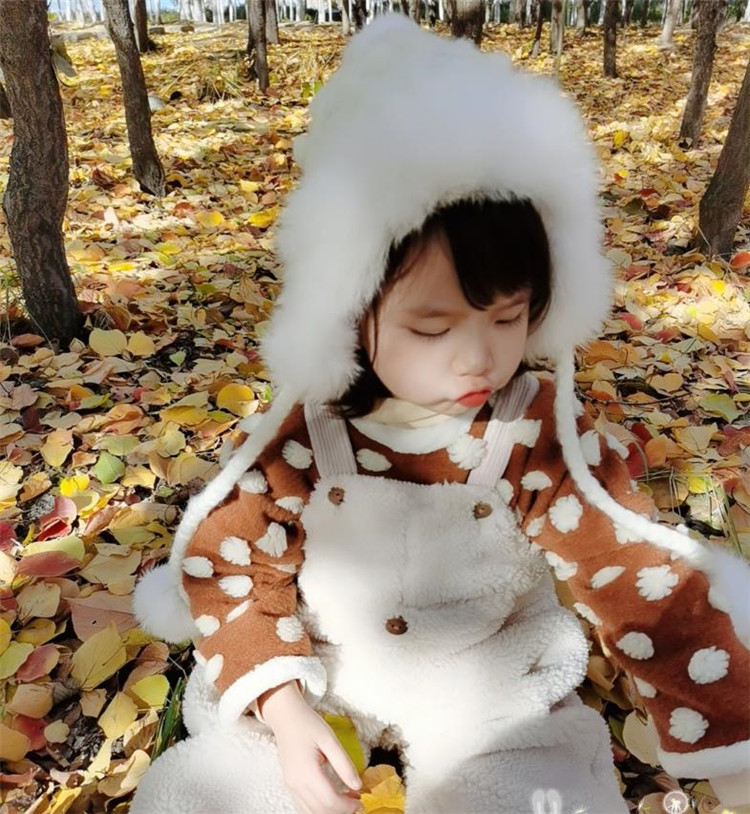 韓国ファッション ウサギのヘアボール ニット ハット 男性 女性 子供 厚手 裏起毛 耳の保護 暖かい 可愛い