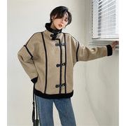品質は本当に素晴らしいです 韓国ファッション フロストベルベット 縫付 ラムウールコート