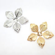 メタルパーツ【298.フラワー】【10個売り】 リーフ ボタニカル  チャーム ハンドメイド ゴールド